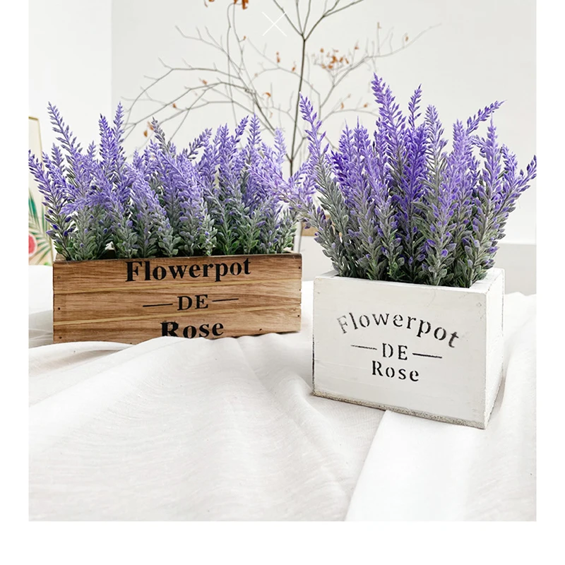 

1 Bundle Artificial Flowers Romantic Provence Lavender Plastic Wedding Decorative Vase For Home Decor Grain Christmas Fake Plant