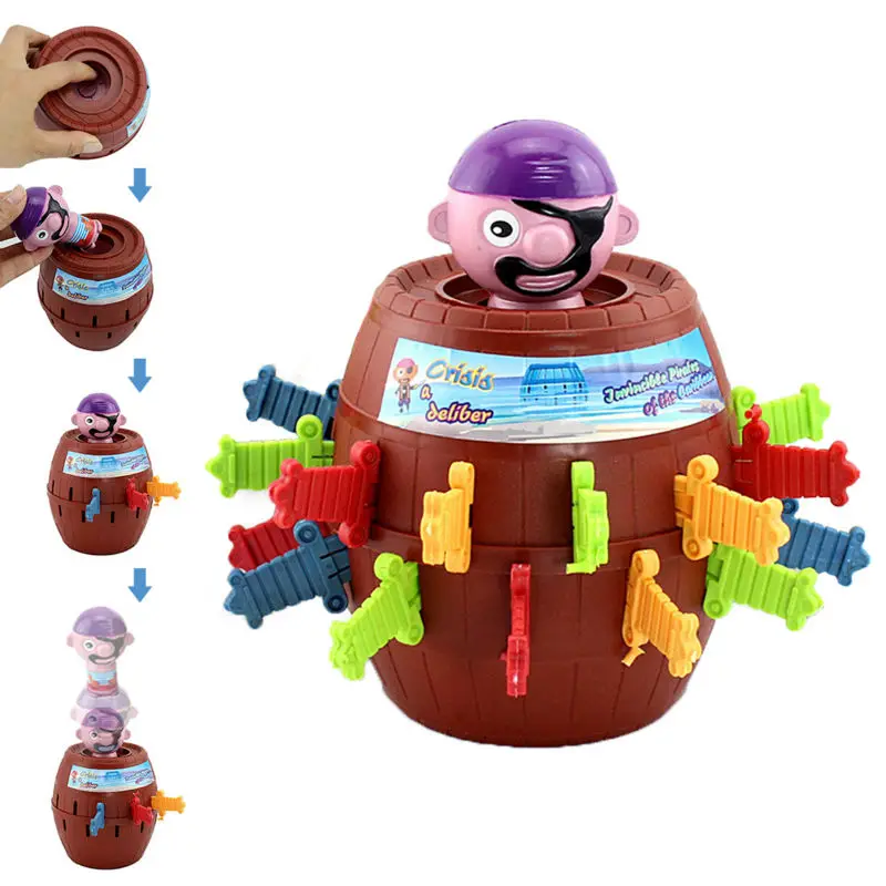 Pirate Barrel Game Novelty Kids Children Funny Lucky Game Gadget Jokes Tricky Pop Up Toy Family Fun Game toy 1set falling monkey skill action puzzle game children family fun diy game toy