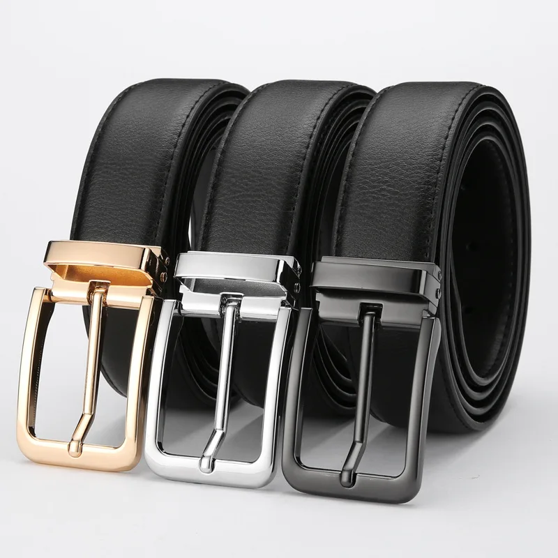 New Leather Belt Male Leather Male Belt Needle Buckle Youth Leisure Belt Young Business Pure Cowhide Belt Designer Belt Men