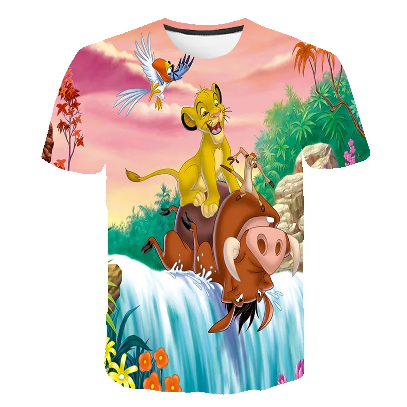 

2022 Boys Girls Lion 3D Printed T-Shirt Boys Animals Short Sleeve T-Shirt Anime Cartoon T-Shirt Crew Neck T-Shirt 3-14T