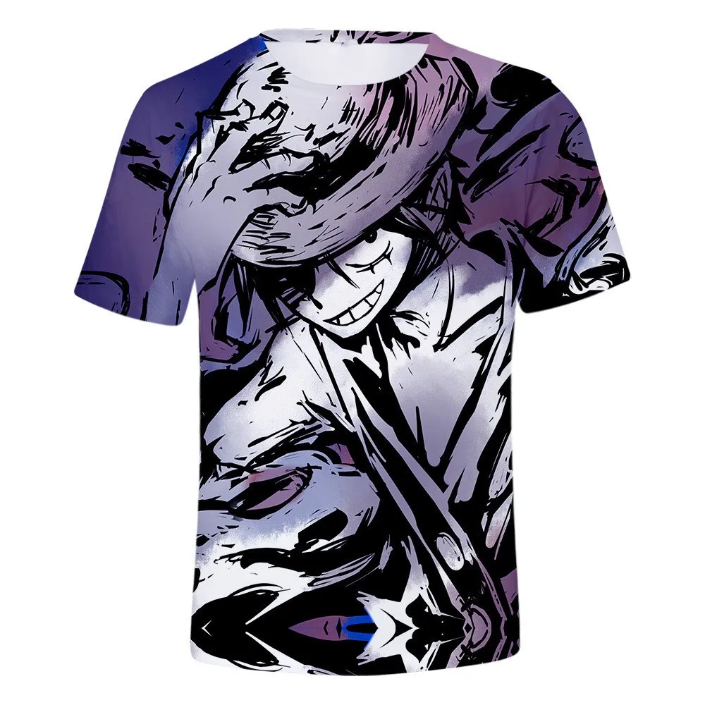 

The new anime One Piece T-shirt summer fun cartoon 3D printing a hip-hop street costume O-neck MonkeyD.Luffy top and T-shirt