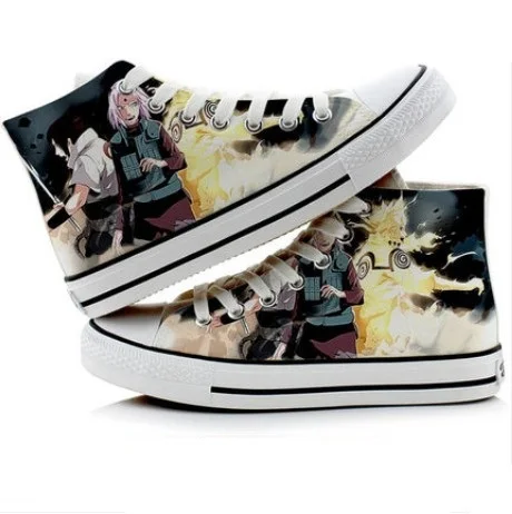 

Anime NARUTO Akatsuki Orochimaru 3D hand-painted Shoes Kakashi Gaara Canvas shoes plimsolls rope soled shoes duck Shoes