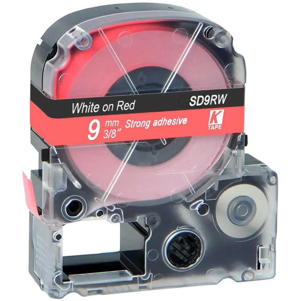CIDY 1 шт. 9 мм черный на белом SS9KW/LC-3WBN LC-3WBN9 LC 3WBN лента для kingjim/epson Для LW300 LW400 с Заводской ценой - Цвет: white on red