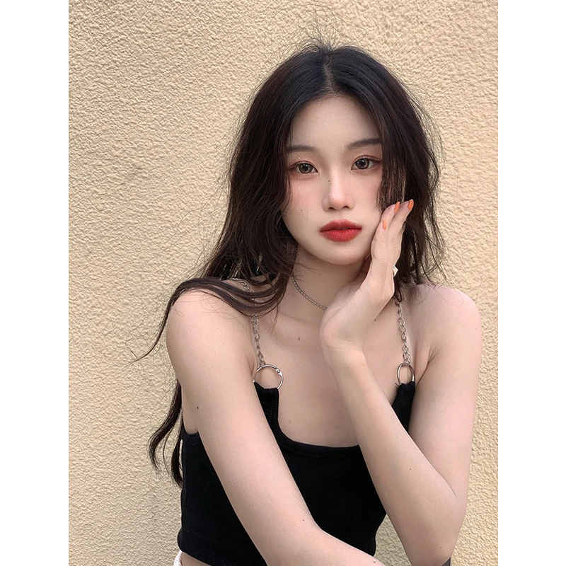 

Internet Celebrity Vest Women's Outer Fashionable Summer Design Sense Niche Inner Wear Chain Hot Girl Beauty Back White
