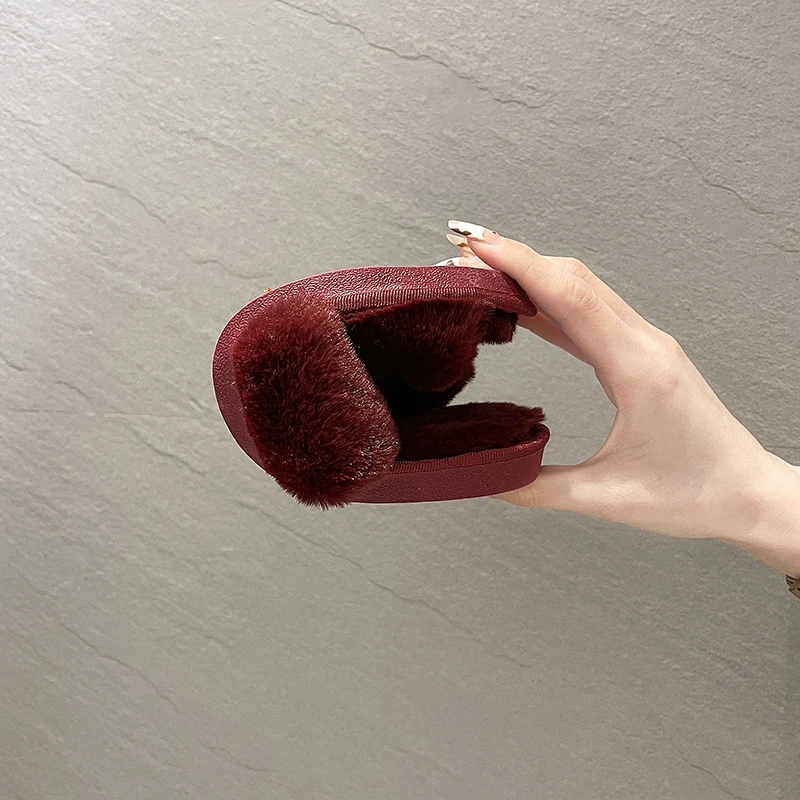 

Winter Indoor Short Plush Flat Bottom Womens Cotton Drag 2021 New Multi-color Casual Home Suede Fashion Cute