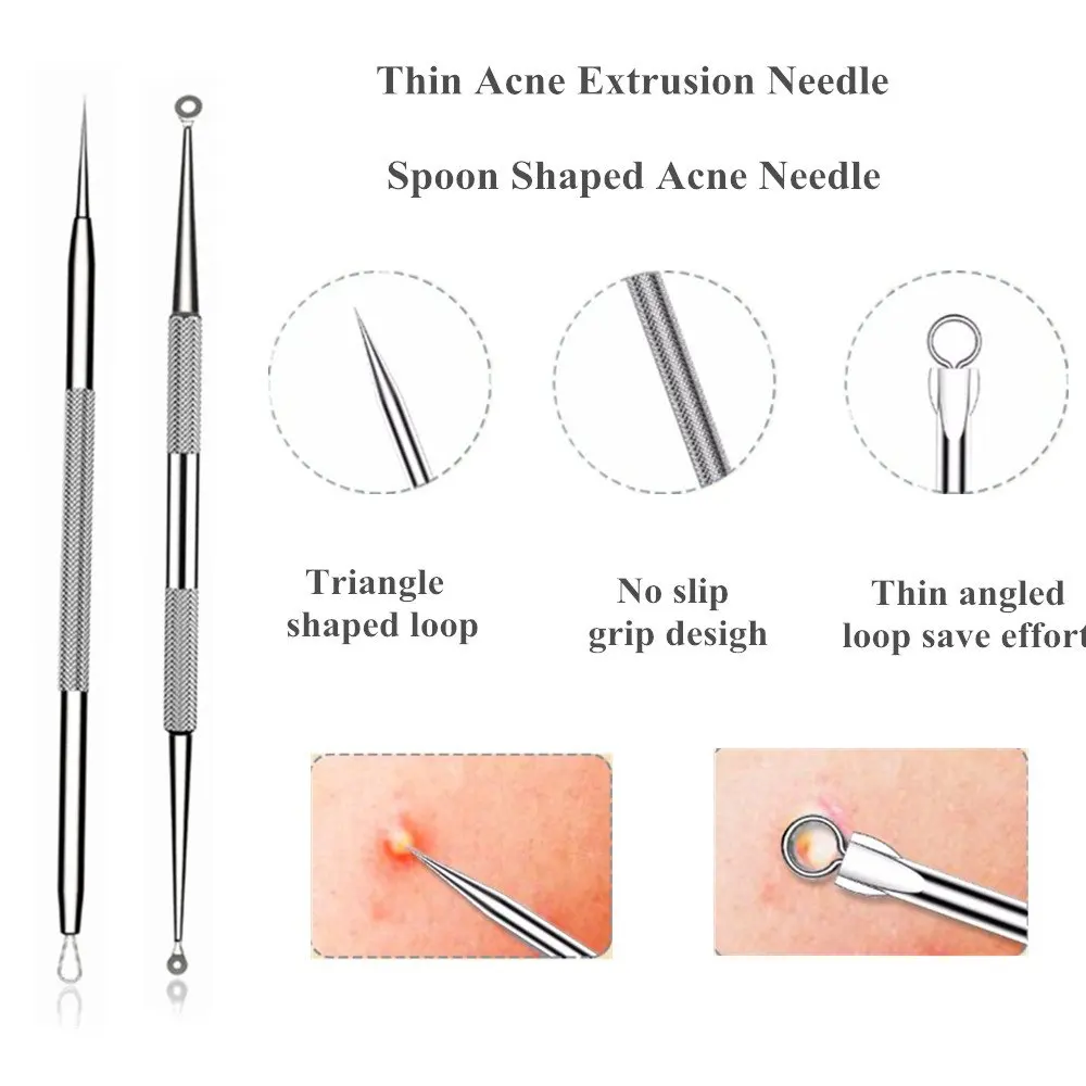 6 шт., профессиональный набор инструментов для удаления прыщей, инструмент для удаления прыщей, ланцеты для лица, инструменты для удаления белой головы без риска