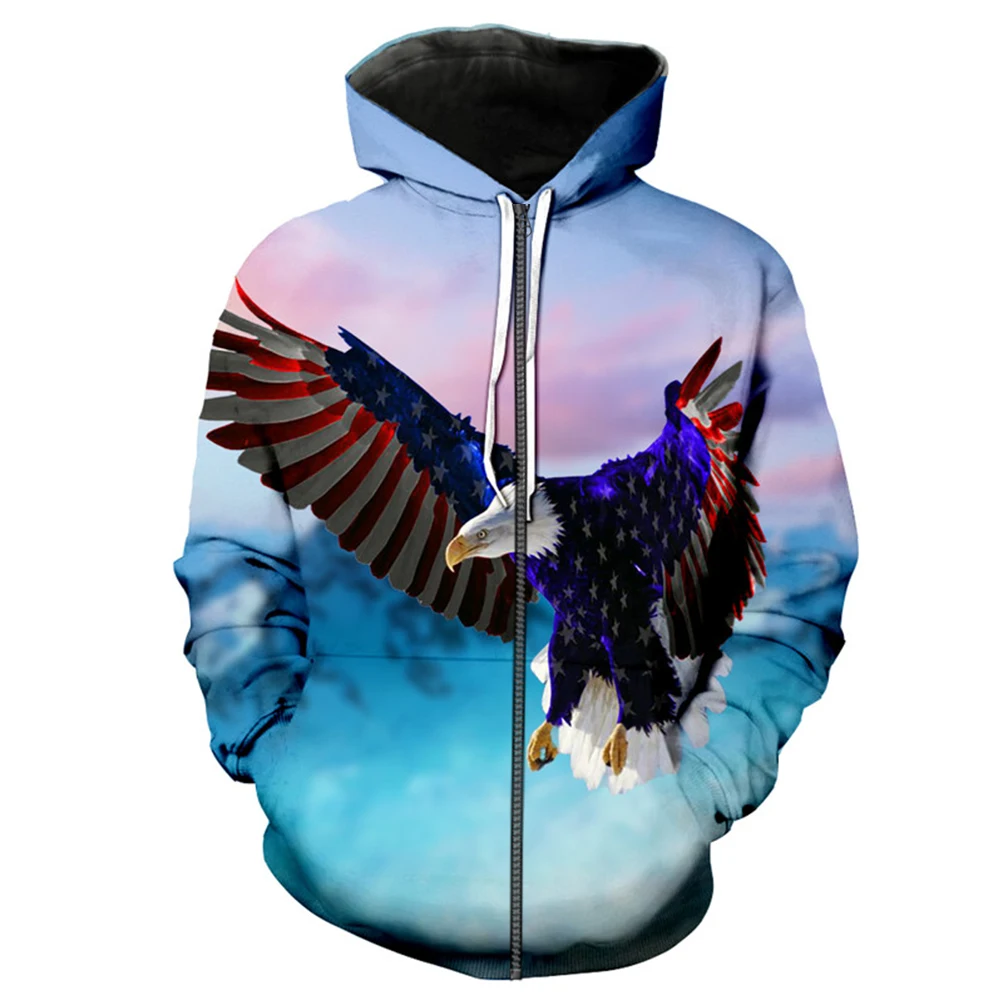 Tessffel животных American Eagle флаг Камуфляж Охотник Охота спортивный костюм пуловер
