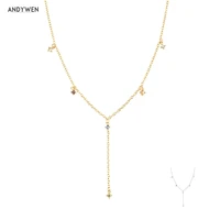 andywen 925 sterling silver sage fox five zircon cz 40mm long chain choker necklace wedding luxury fine jewelry fox five zircon