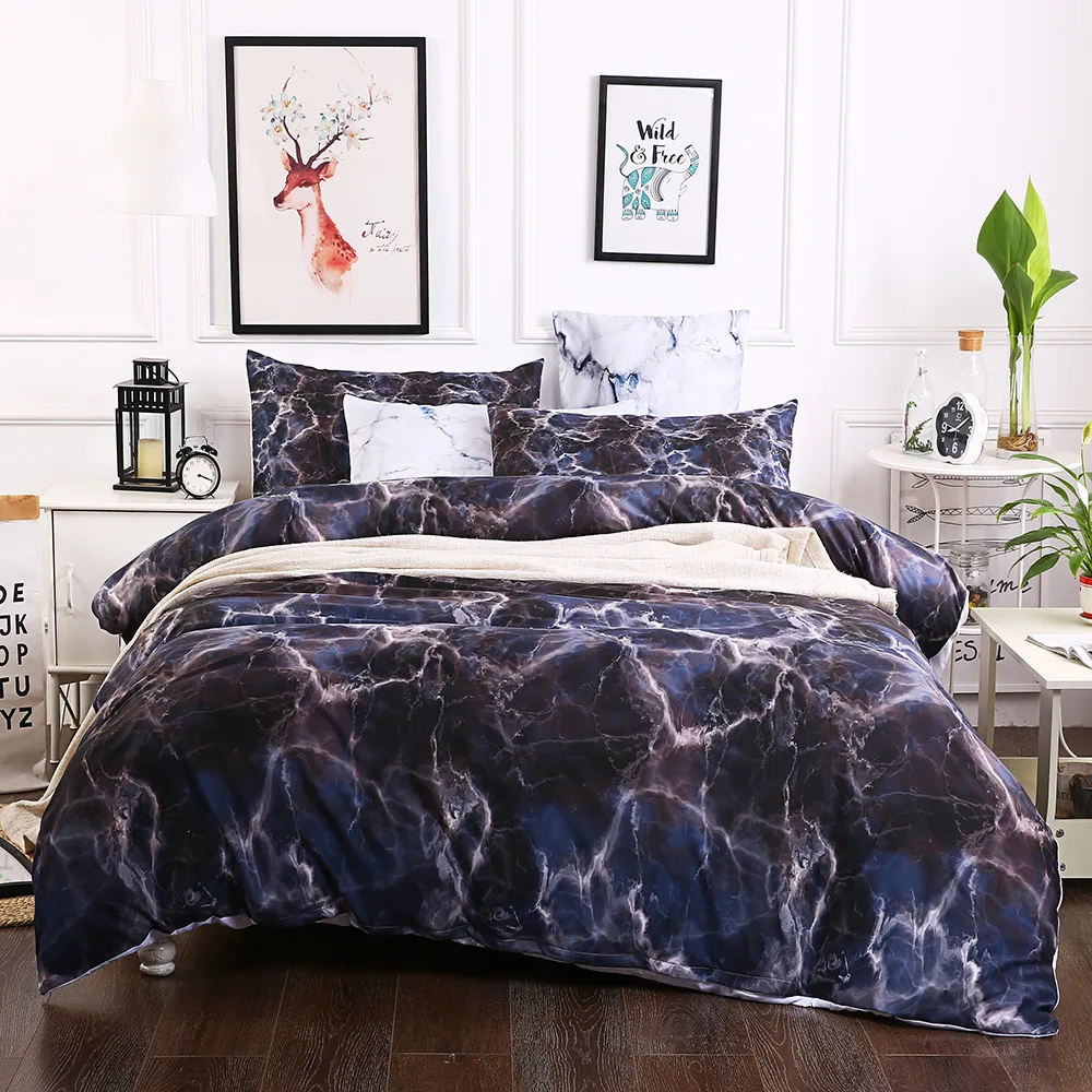 

Black stone printing bedding set US size duvet cover set 2/3pcs super King 229*259cm duvet cover +pillowcase Queen home bedcloth