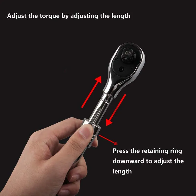 1 шт. 72 зуб Телескопический Трещоточный гаечный ключ Автоматический быстрый для