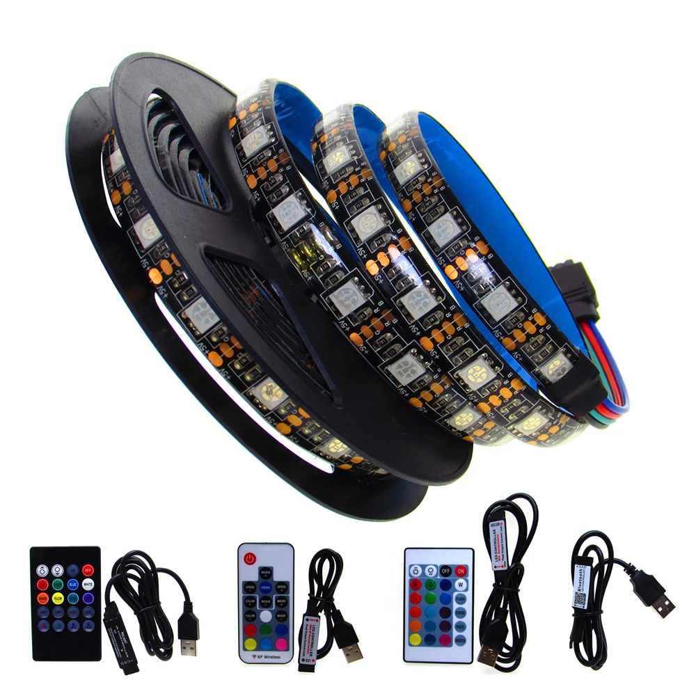USB светодиодный 5V RGB полосы светильник не Водонепроницаемый SMD 5050 с питанием от ПК