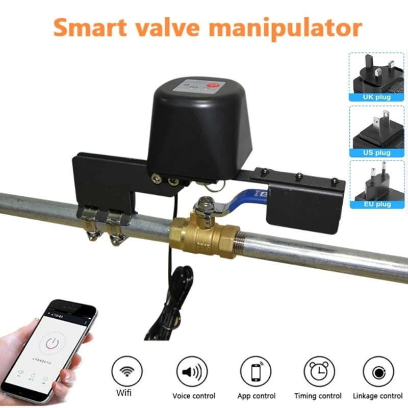 

Wifi Control Water Valve Smart Shut Off Controller APP Remote Control 12V/1A