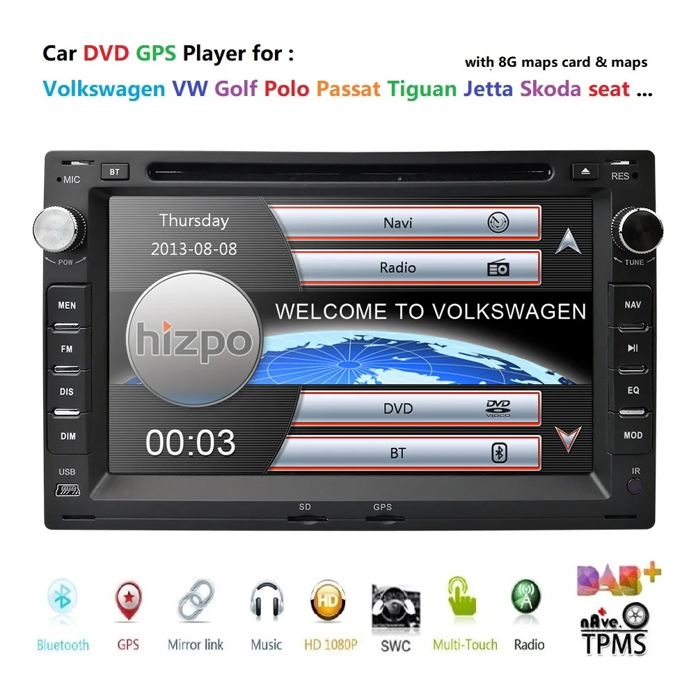 7 &quotRDS BT GPS Bluetooth Автомобильный DVD плеер для VW Golf 4 T4 LUPO POLO Passat B5 Sharan все гольфкарты