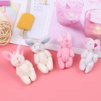 mini 4cm joint rabbit little plush stuffed toy decor plush toys dolls for kids children doll garment hair accessories