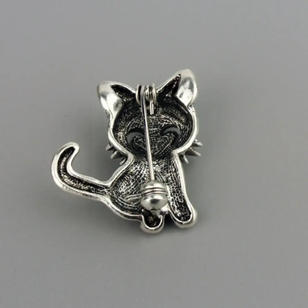 

1 Pcs Brooch In A Pack Enamel Cat Brooches For Women Green Crystal Brooch Fashion Animal Clothes Cat Accessories Party Pin K9B2
