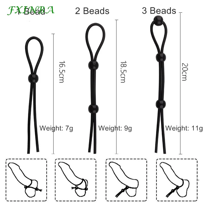 FXINBA Силиконовое регулируемое кольцо для члена веревка секс игрушки мужчин