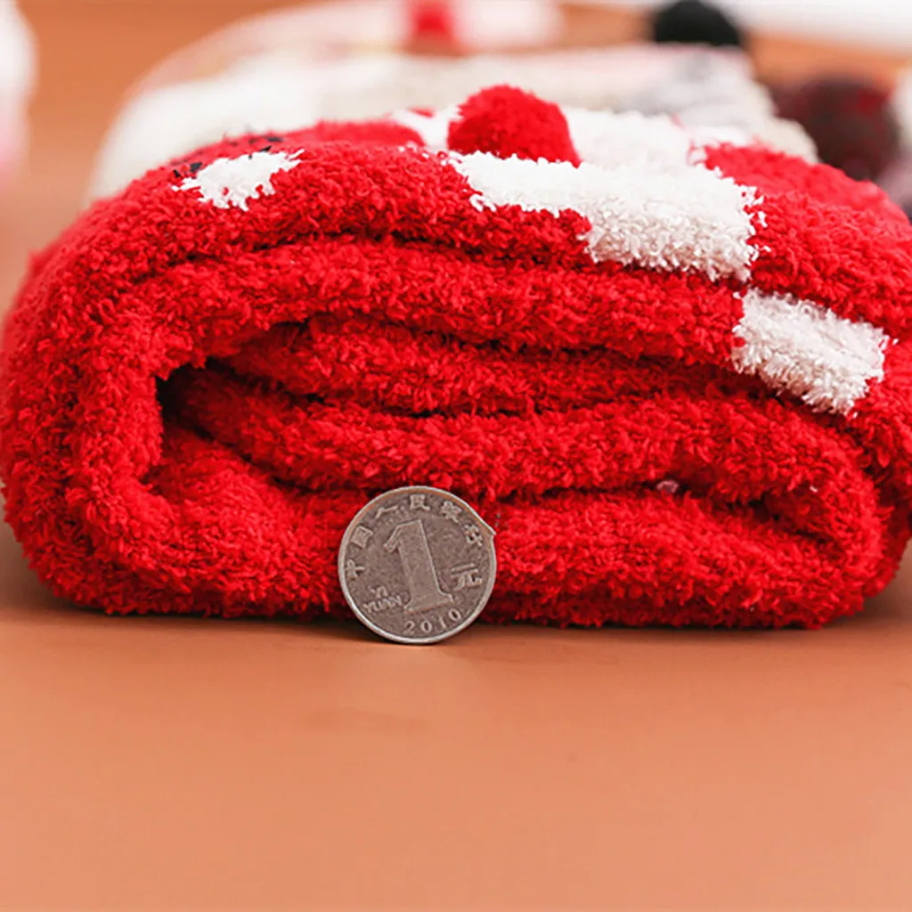 

2020 Sexy Pregnant Women Thicker Floor Socks Unisex Santa Claus Printed Long Stockings Cashmere Sleep Bed Socks For Ladies Girls