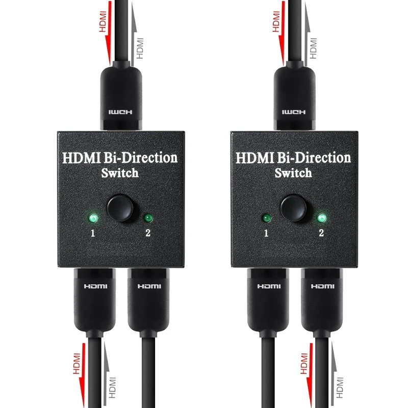 

2 Port Switch Bi-Direction 1 x 2 Splitter Adapter Supports 4K 3D 1080P
