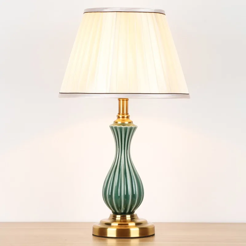 Цзиндэчжэнь Зеленая Керамическая Настольная лампа американский стиль
