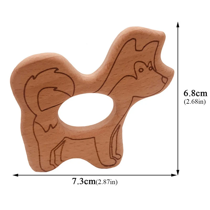 baby teether C851 Лидер продаж, детский Пищевой Деревянный прорезыватель, мультяшная собака в форме слона, Детские Прорезыватели для кормления, безопасные Прорезыватели для новорожденных, игрушки в подарок - Цвет: baby teether C851