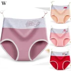 Нижнее белье женское с высокой талией, бесшовные хлопковые размера плюс трусы, дышащие Браги, нижнее белье, женские трусы-брифы