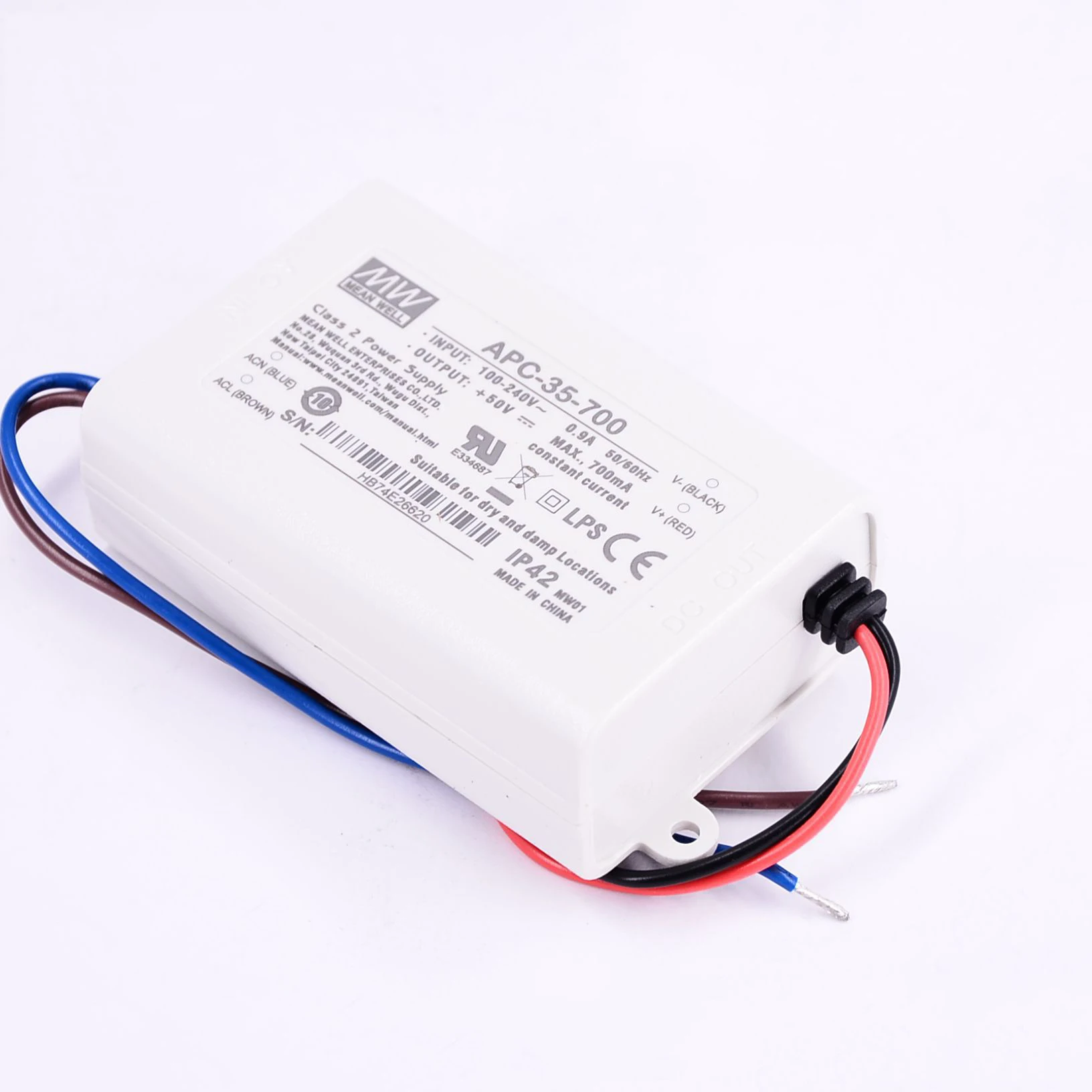 

Original Mean Well APC-35-700 meanwell 700mA Constant current 35W Single Output LED Switching Power Supply