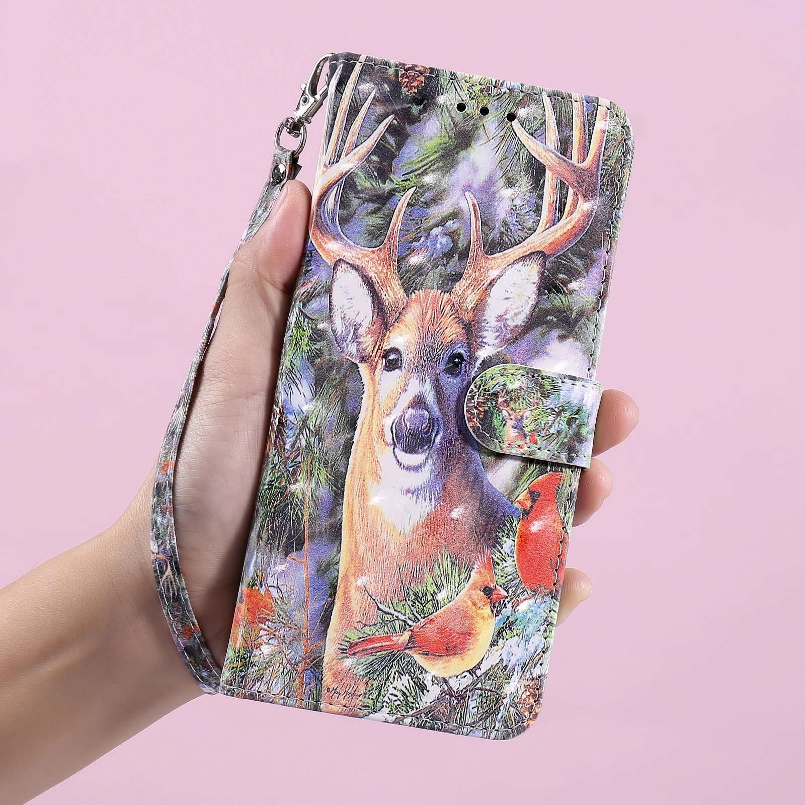 

Magnetic Flip Leather Cover Case For Samsung Samsung Galaxy A51 Case A515F 3D Drawing Wrist strap Wallet Phone Case For A51 5G