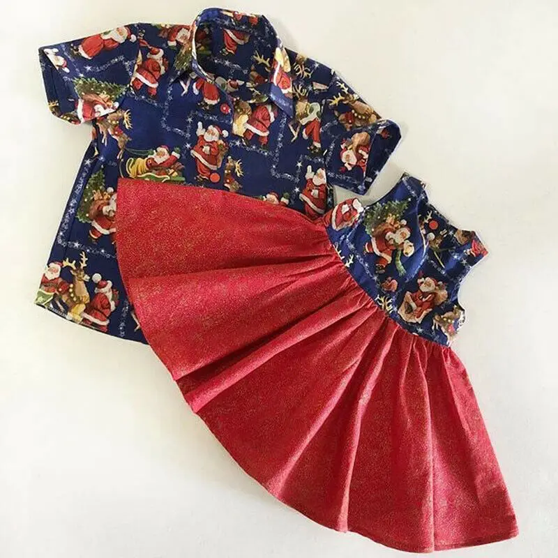 Рождественская одежда для маленьких мальчиков и девочек одинаковые комплекты