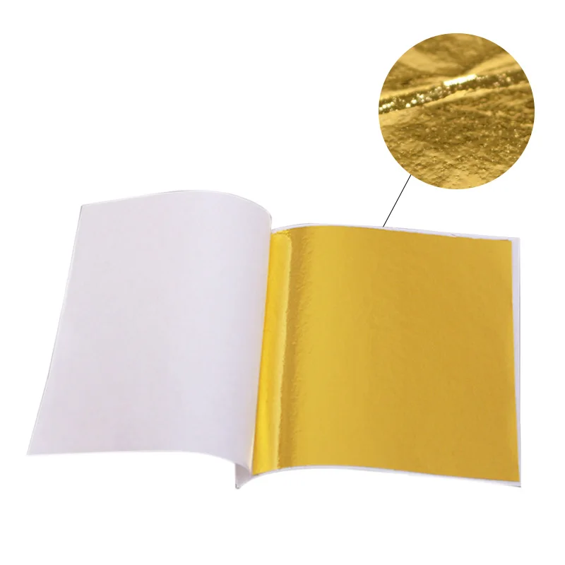 

100pcs 9x9cm Art Craft Design Paper Imitation Gold Silver Leaf Leaves Sheets Foil Paper Gilding DIY Crafts Party Decorations