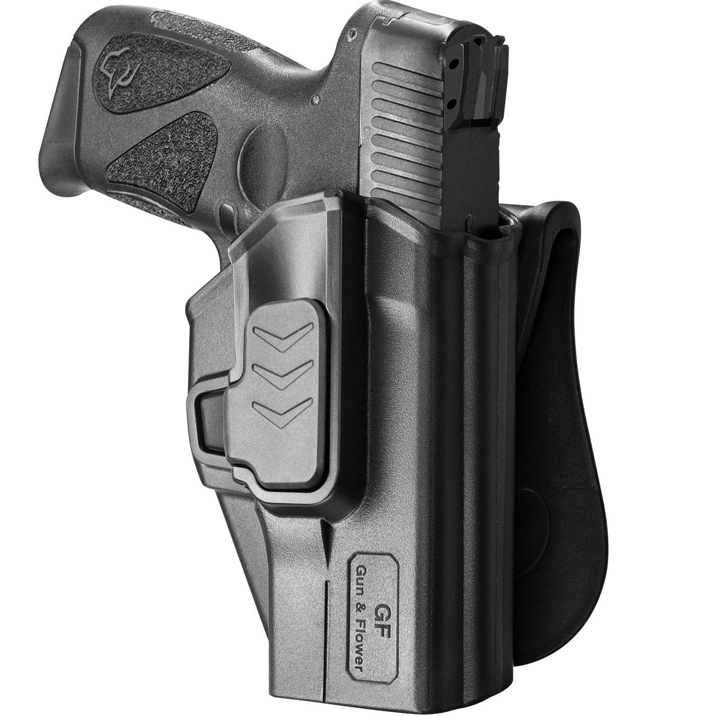 

Gun&Flower Release Right Hand Polymer Holster with Paddle 9mm/.40 Pistol Holder for Taurus PT111