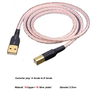 hifi 7n occ silver plated plated shield usb cable high quality type a to type b hifi data cable for dac