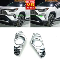 2pcs fog light covers decoration premium abs material car exterior front accessory for toyota rav4 2019 durable and practical