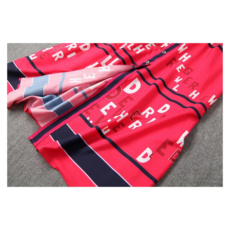 

High Quality New Fashion Designer Runway Maxi Dress Women's Bow Collar Single-breasted Casual Letter Printing Long Dress