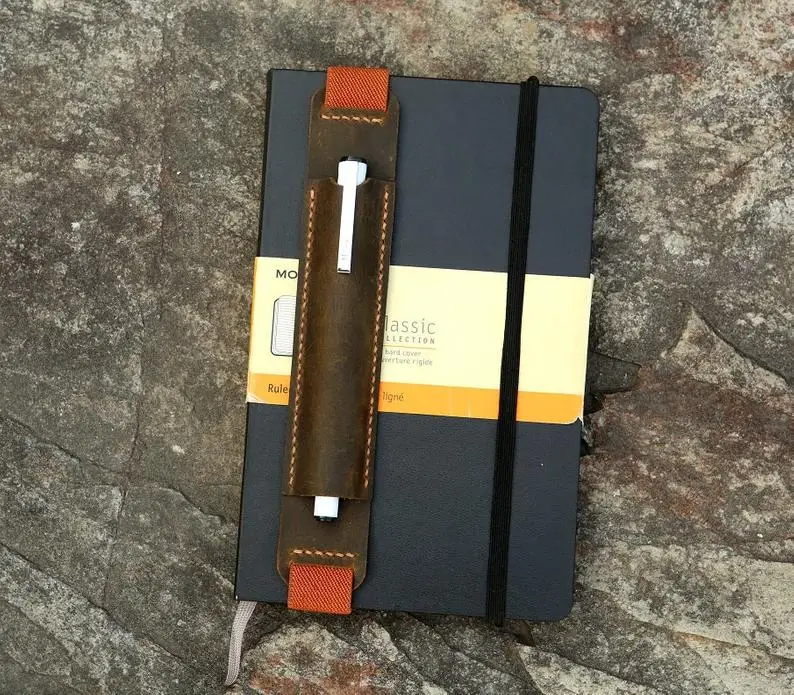 Винтажная кожаная ручка карандаш держатель колчан для Moleskine большой ноутбук A5