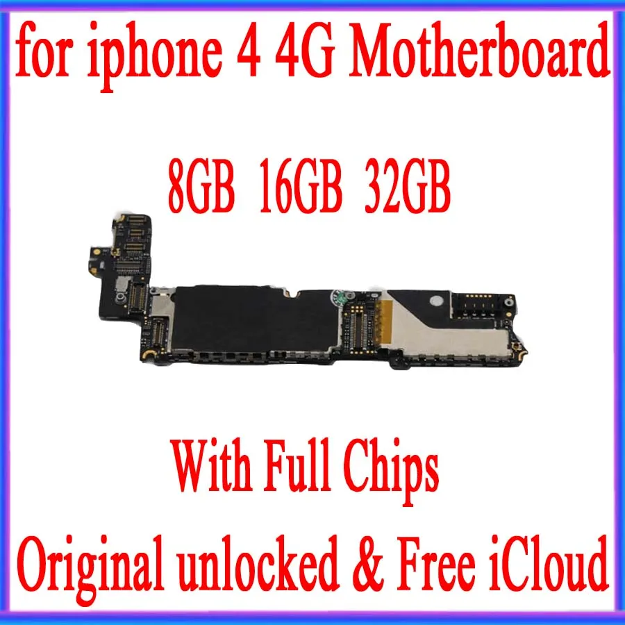 100% оригинальная полностью разблокированная материнская плата для iPhone 4 хорошо