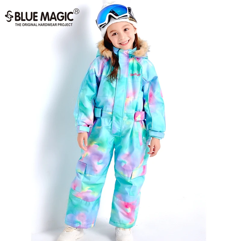 SCC 19 лыжных костюмов bluemagic для детей, водонепроницаемый комбинезон для прогулок на открытом воздухе для девочек и мальчиков, куртка для сноуборда Водонепроницаемый Лыжный комбинезон-30 градусов - Цвет: SCC