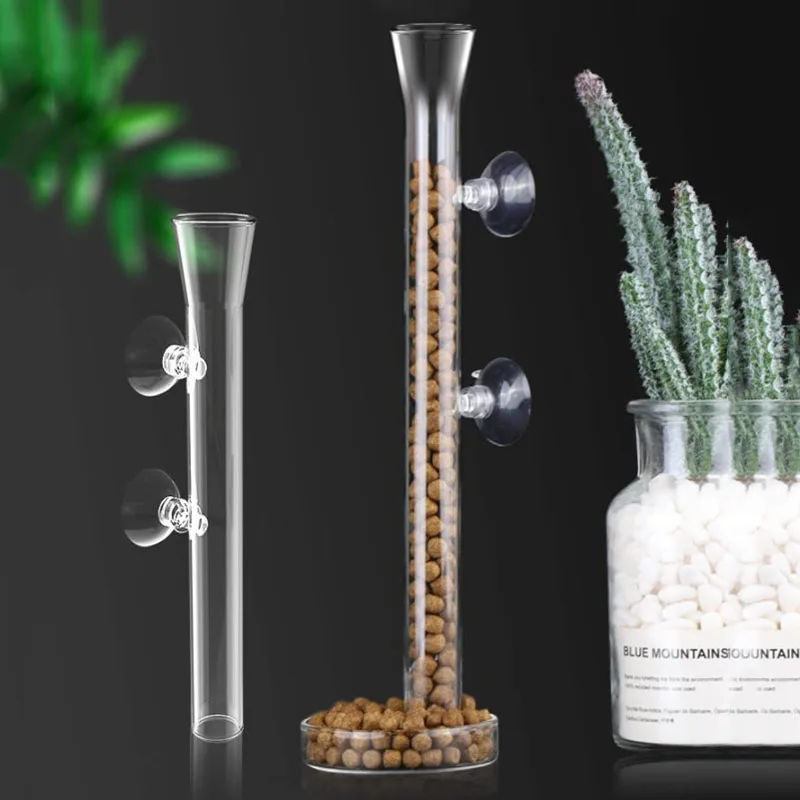 

Glass Aquarium Feeder Tube Dish Transparent Fish Tank Shrimp Snail Food Feeder Bowl Aquarium Feeding Accessories Shrimp Feeding