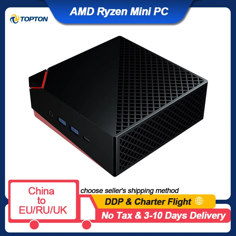 TOPTON AMD Ryzen 5 4500U Мини ПК Windows 10 2 * LAN DDR4 Max 64 Гб M.2 NVME Настольный игровой компьютер 4K Radeon