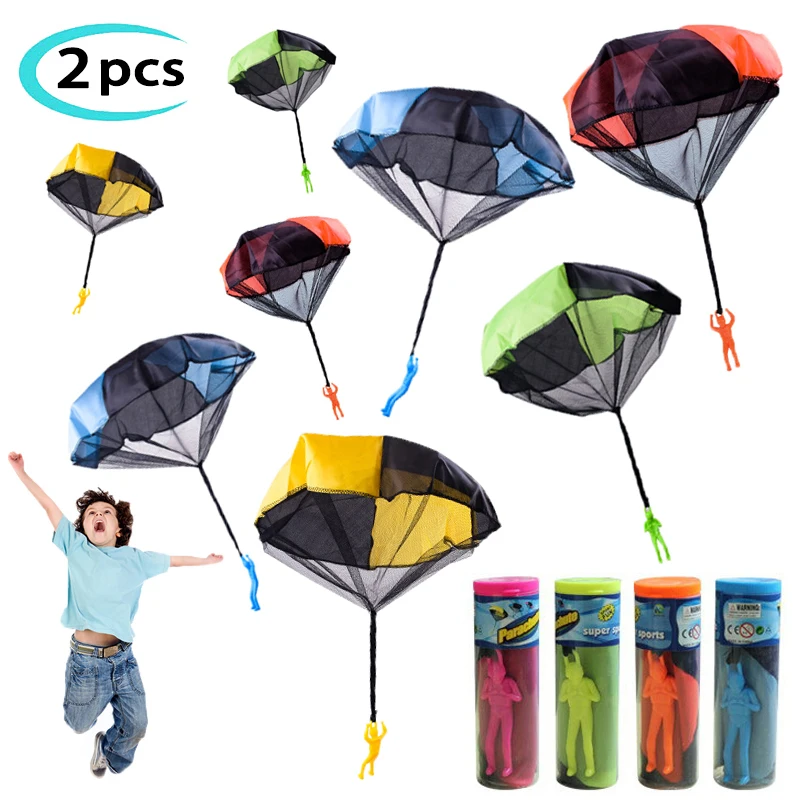 

2pcs Hand Throw Soldier Parachute Toys Indoor Outdoor Games for Kids Mini Soldier Parachute Fun Sports Educational Toy Gifts Boy