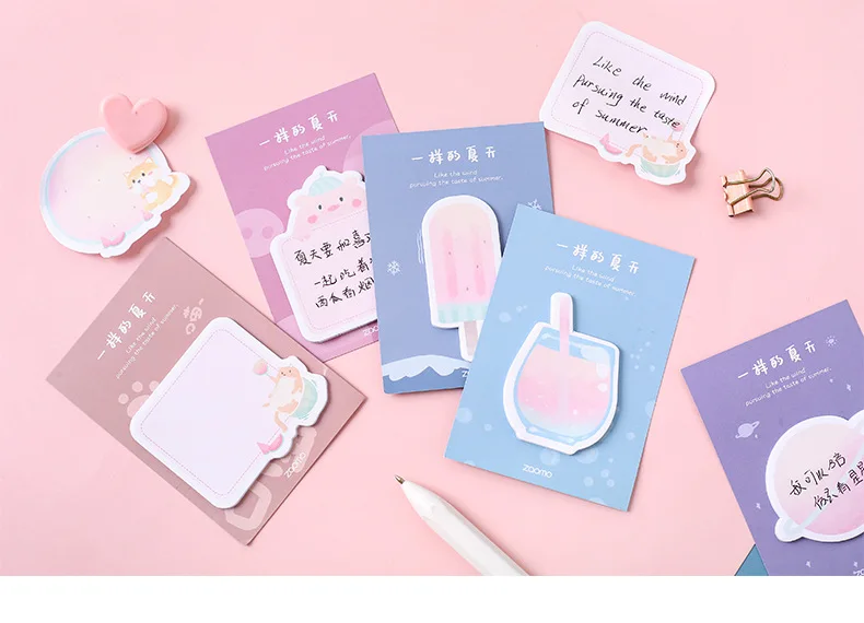 Креативные милые летние стикеры в виде планшетов бумажные блокноты канцелярские