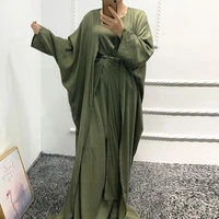 turkish kaftan muslim womens plain prayer clothes 3 piece set casual loose dress ethnic style ramadan abaya dubai islamic robe