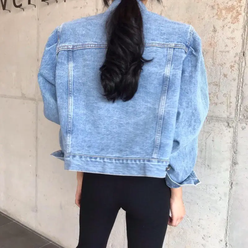 Женские винтажные джинсы RUGOD однобортные джинсовые куртки с отложным воротником