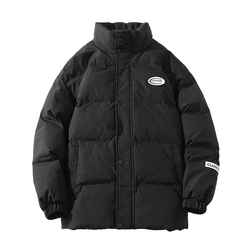 2021 Winter Coat Men's Warm Parkas Streetwear Cotton Coats Slim Male Jackets Solid Windproof Padded Coat Mens Clothing
