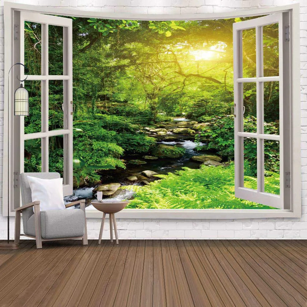 Настенный декор красивый натуральный лес большой настенный гобелен с принтом