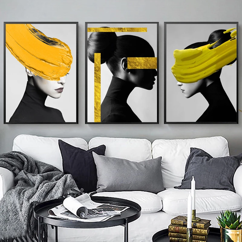 

Modern Abstract Figure Poster Brush Canvas Painting Wall Art Pictures for Posters Prints Gallery Living Room Interior Home Decor