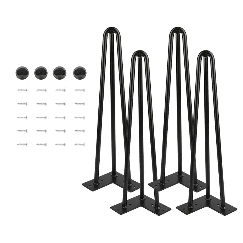 

4 Pcs Coffee Table Legs For Metal Furniture Chair Legs Iron Desk Cabinet To The Dresser Foot 41cm Desk Legs With Foot Pad HWC