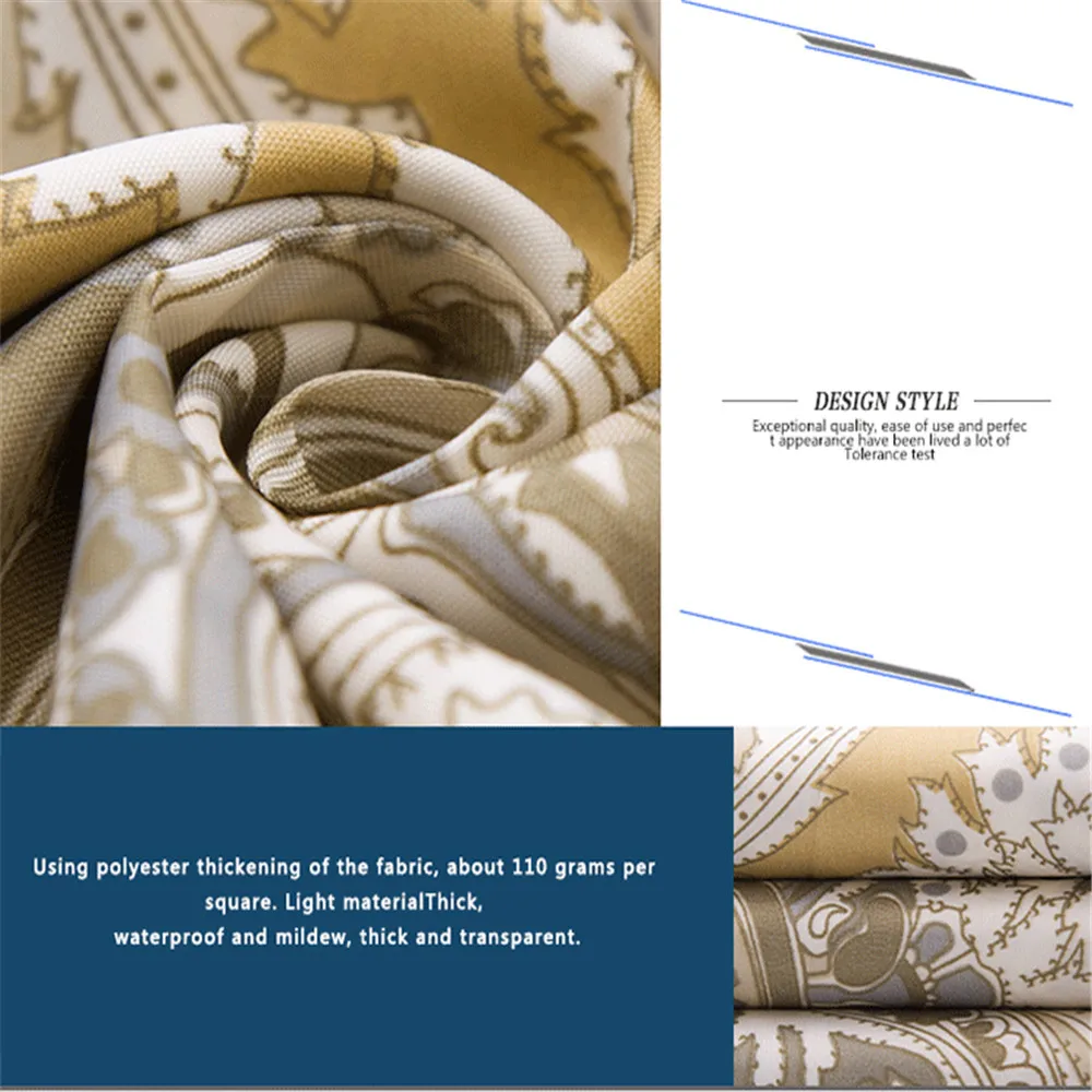 Занавеска для душа мандала традиционный этнический орнамент кружевная кайма с