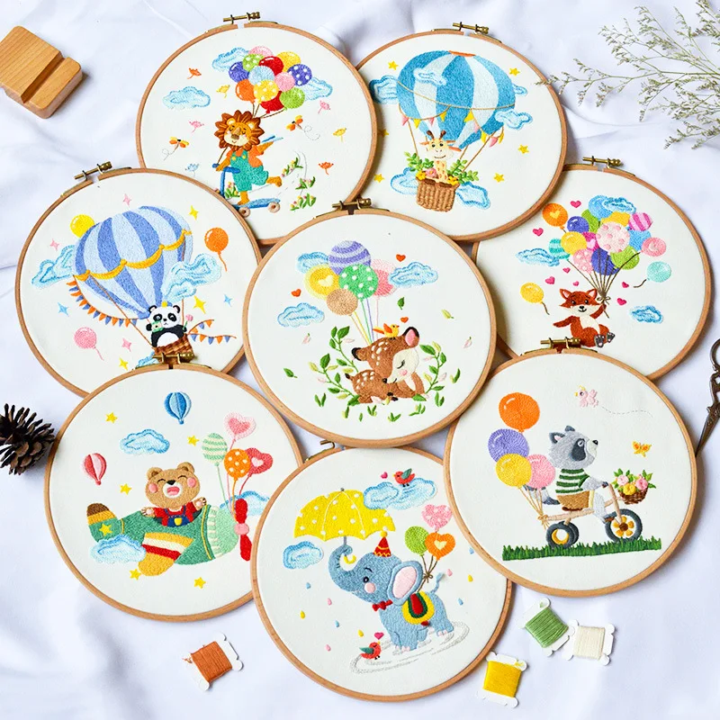 DIY Embroidery Kit Cartoon Animal Pattern Printed Needlework Cross Stitch Sewing Art Handmade Craft Painting Decor Dropshipping | Дом и сад