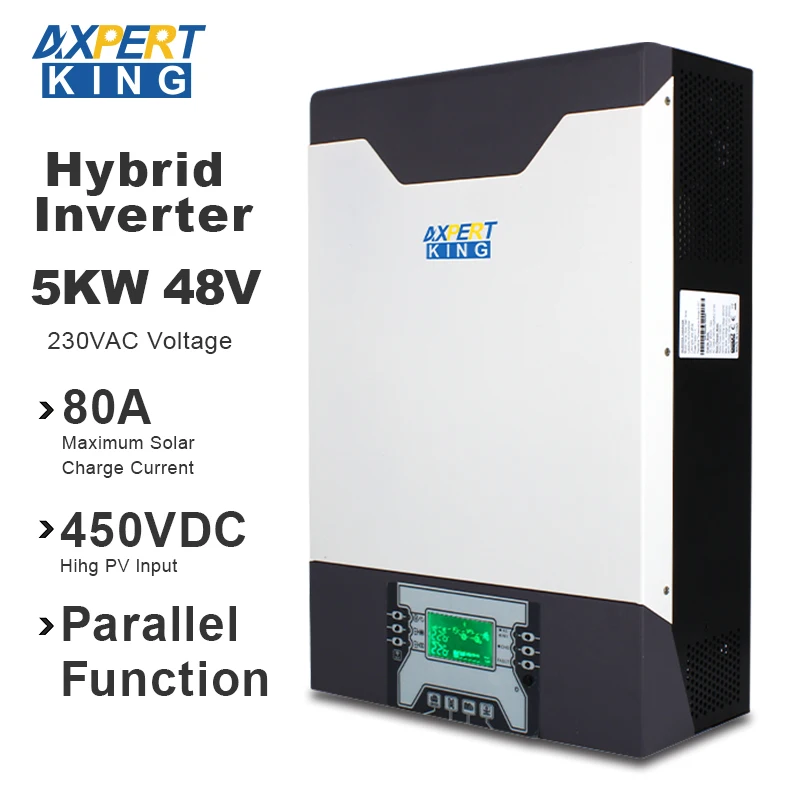Wifi 5000W солнечный инвертор 500Vdc 80A MPPT 48V 220V решетки 5Kva чистая синусоида 60A зарядное