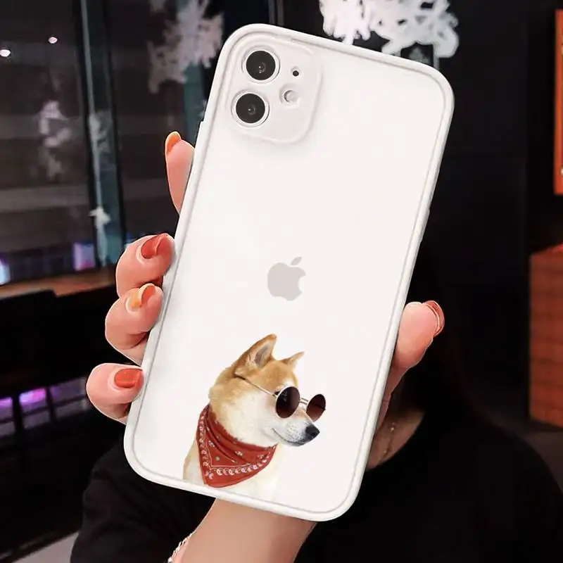 

Corgi cute dog cartoon animal Phone Cases matte transparent For iphone 7 8 11 12 plus mini x xs xr pro max cover